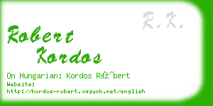 robert kordos business card